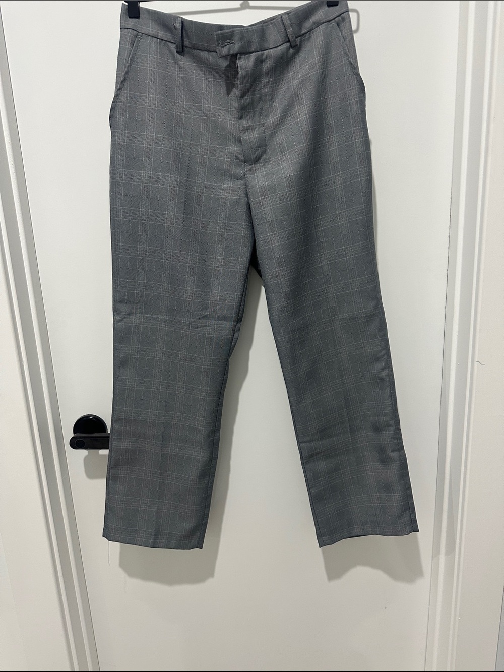 GRAY PLAID TROUSERS